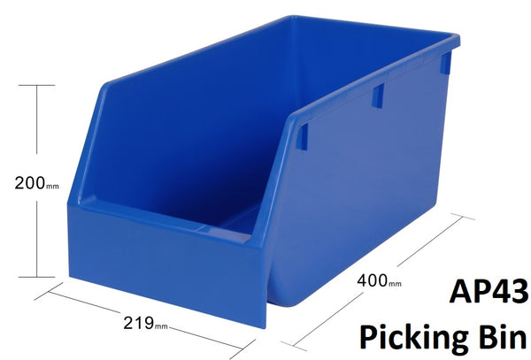 VISIPLAS AP43 Picking Bin with Dimensions