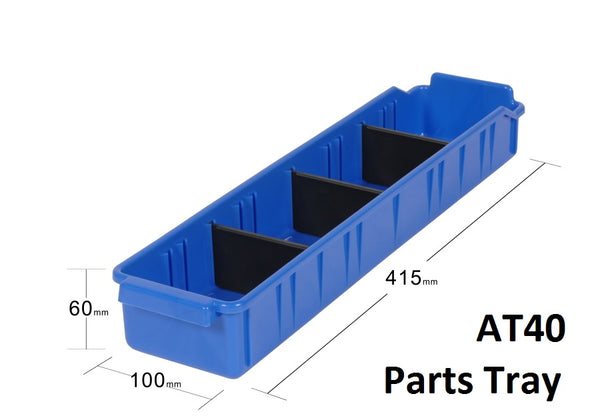 VISIPLAS AT40 Parts Tray showing dimensions