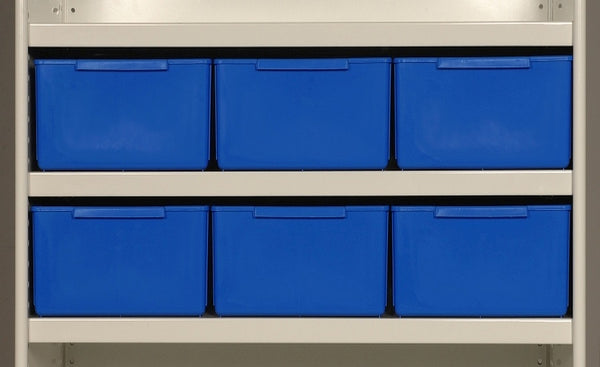 Parts Trays 615x300x185mm incl. 3 Dividers Pack of 6 VISIPLAS AT65