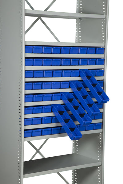 BS219 Steel Shelving Kit with 14 Shelves and 72 x AT40 Parts Trays