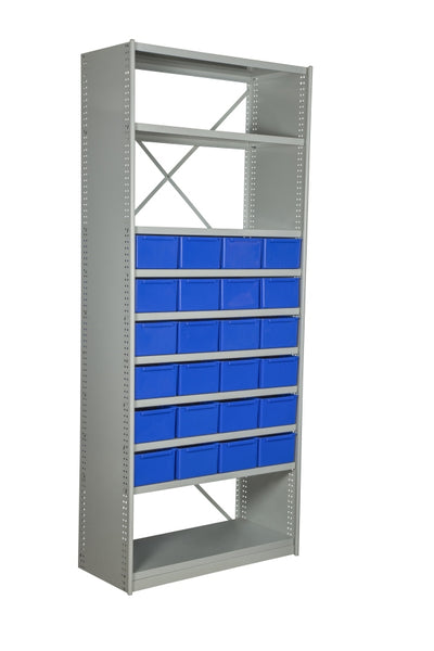 VISIPLAS BS245 Steel Shelving Kit with 10 Shelves and 24 x AT43 Parts Trays