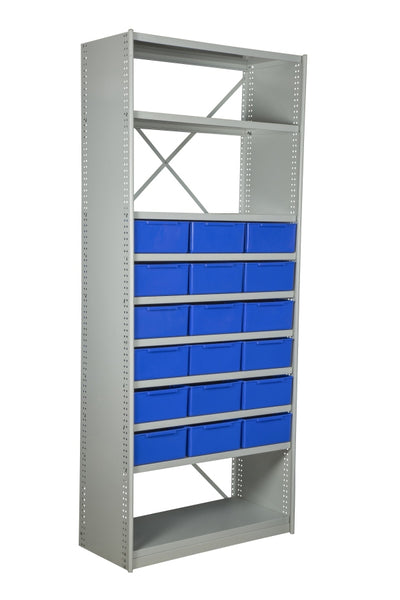 VISIPLAS BS255 Steel Shelving Kit with 10 Shelves and 18 x AT44 Parts Trays