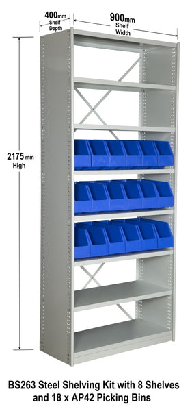 Picking Bins Blue 400x146x200mm Pack of 18 VISIPLAS AP42