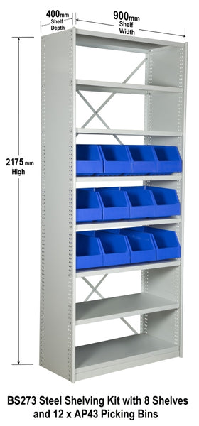 Picking Bins Blue 400x219x200mm Pack of 12 VISIPLAS AP43