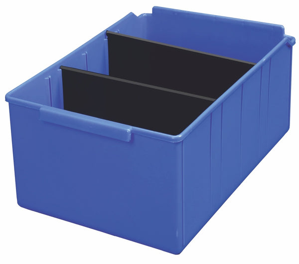 Parts Trays 415x300x185mm incl. 2 Dividers Pack of 6 VISIPLAS AT45