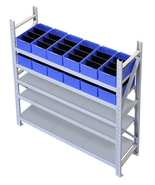 Parts Trays 615x300x185mm incl. 3 Dividers Pack of 6 VISIPLAS AT65